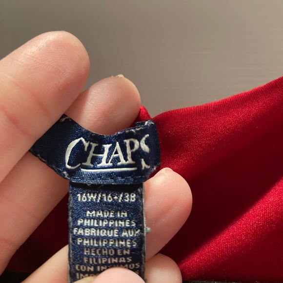 Chaps Faux Wrap Dress 16W - Picture 2 of 3